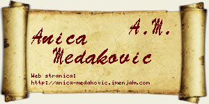 Anica Medaković vizit kartica